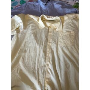 Lot of 2 Mens XXL Button Down Shirts‎ Gap Striped Poplin Croft & Barrow Yellow